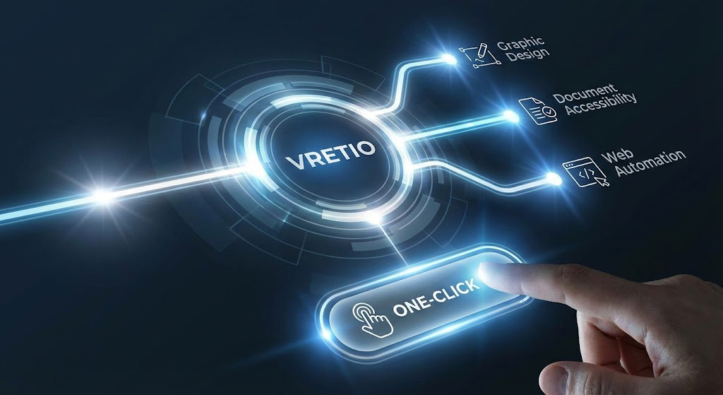 פרויקט VERTIO - מערכת נגישות דיגיטלית, מציג ממשק משתמש מודרני וידידותי עם דגש על נגישות